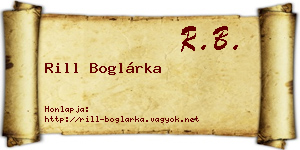 Rill Boglárka névjegykártya